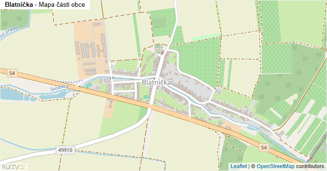 Blatnička - mapa části obce