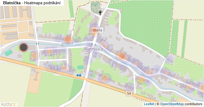 Blatnička - mapa podnikání
