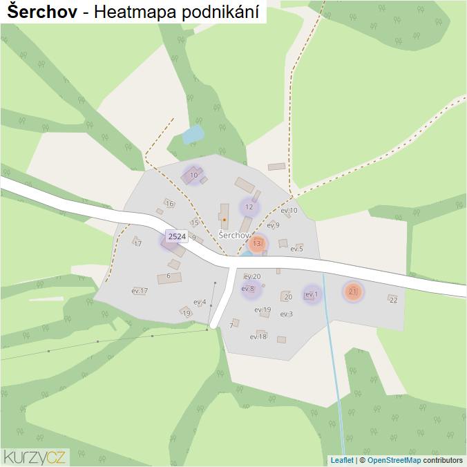 Mapa Šerchov - Firmy v části obce.