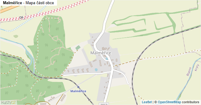 Malměřice - mapa části obce