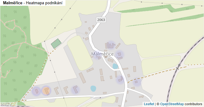 Malměřice - mapa podnikání