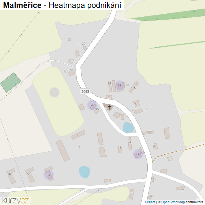 Mapa Malměřice - Firmy v části obce.