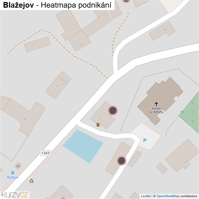 Mapa Blažejov - Firmy v obci.