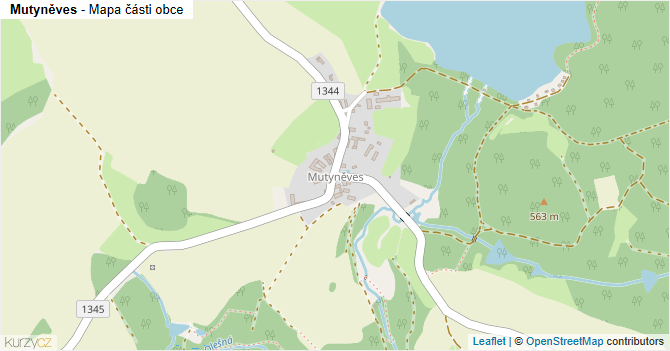 Mutyněves - mapa části obce