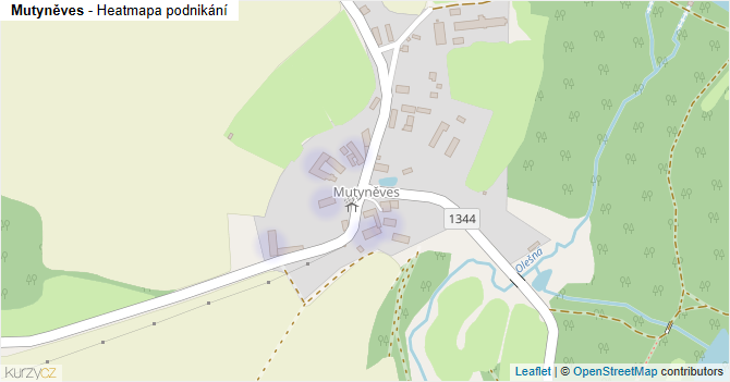 Mutyněves - mapa podnikání