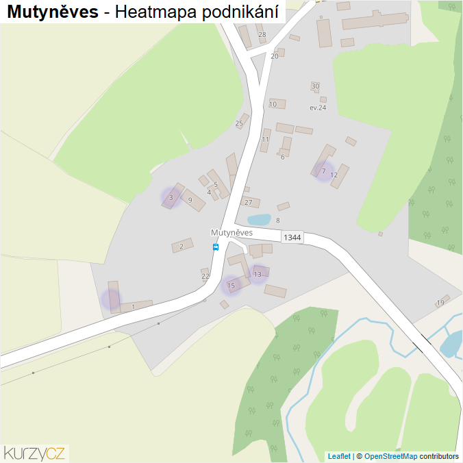 Mapa Mutyněves - Firmy v části obce.