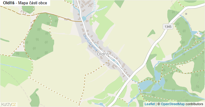 Oldřiš - mapa části obce