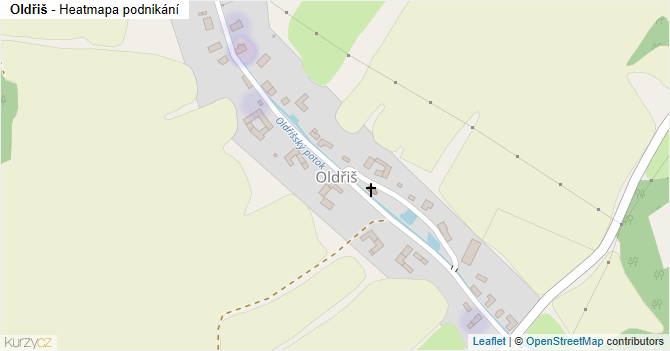 Oldřiš - mapa podnikání