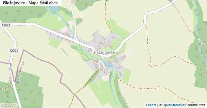 Blažejovice - mapa části obce