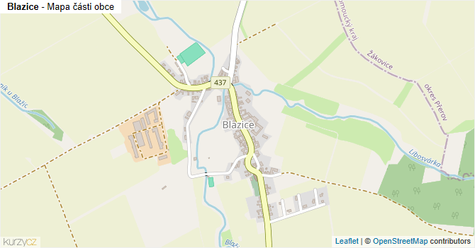 Blazice - mapa části obce