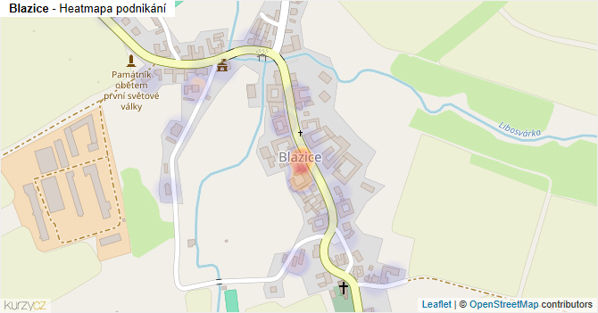 Blazice - mapa podnikání