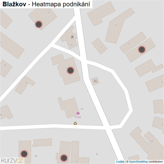 Mapa Blažkov - Firmy v obci.