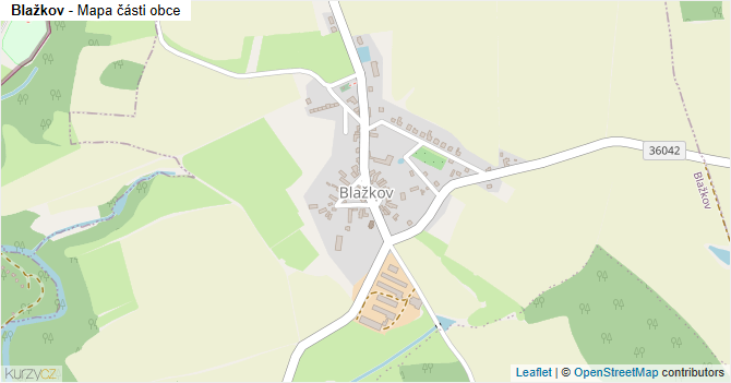 Blažkov - mapa části obce