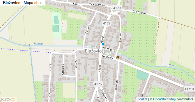Blažovice - mapa obce