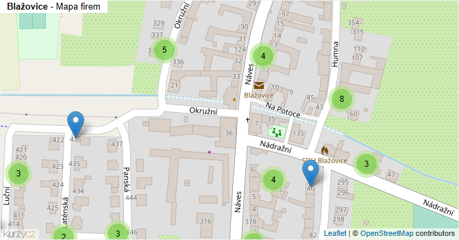 Blažovice - mapa firem