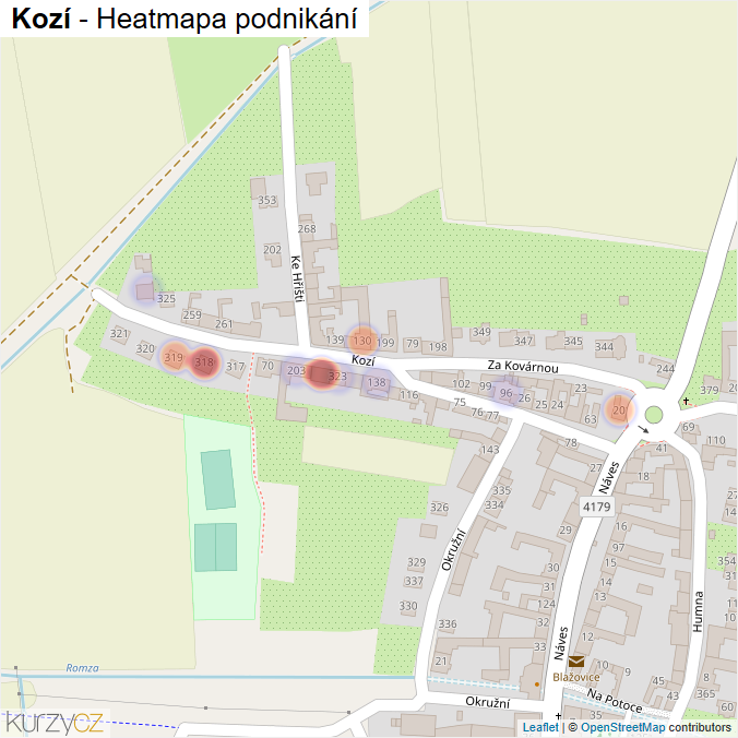 Mapa Kozí - Firmy v ulici.