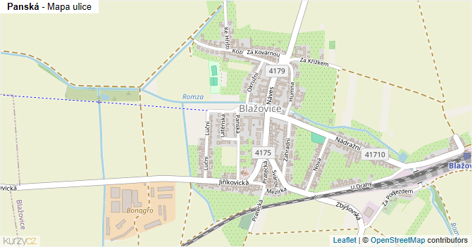Panská - mapa ulice