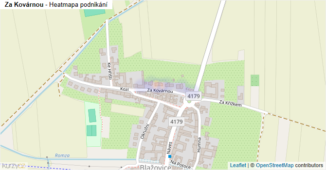 Za Kovárnou - mapa podnikání