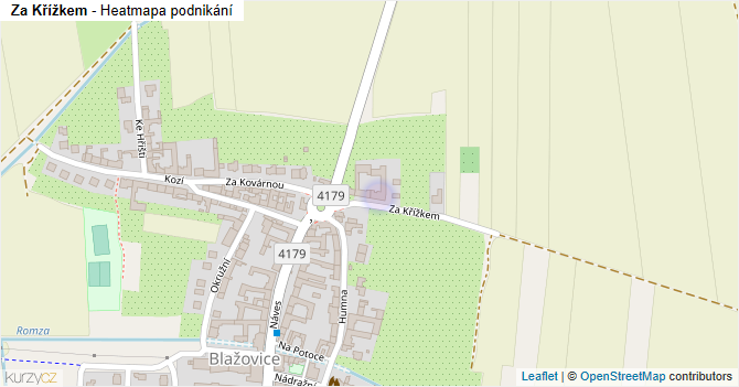 Za Křížkem - mapa podnikání