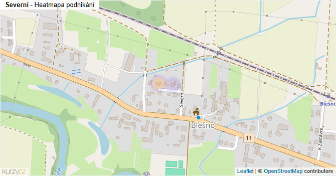 Severní - mapa podnikání