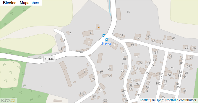 Blevice - mapa obce