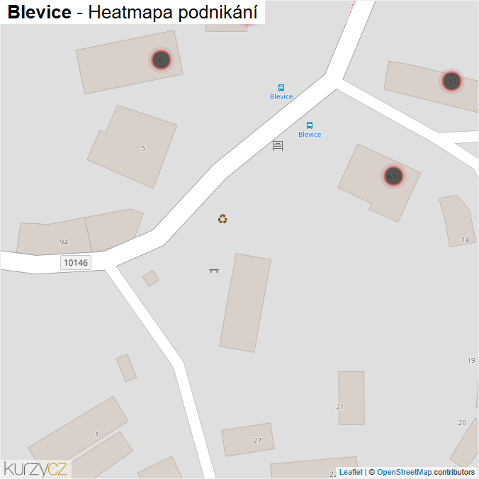 Mapa Blevice - Firmy v obci.