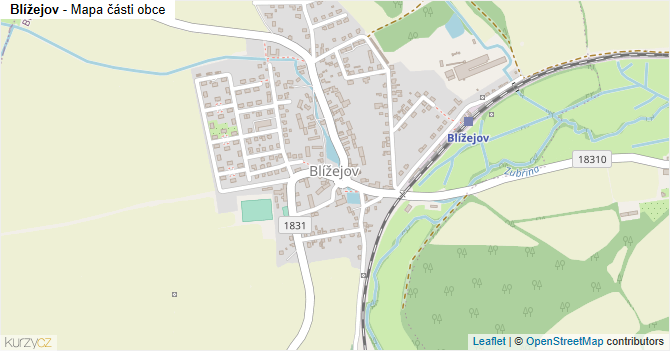 Blížejov - mapa části obce