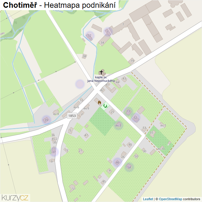 Mapa Chotiměř - Firmy v části obce.