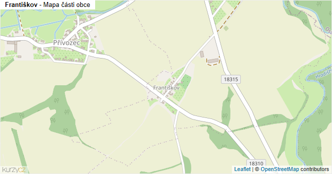 Františkov - mapa části obce