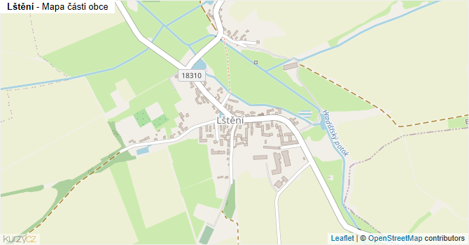 Lštění - mapa části obce
