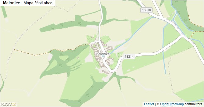 Malonice - mapa části obce