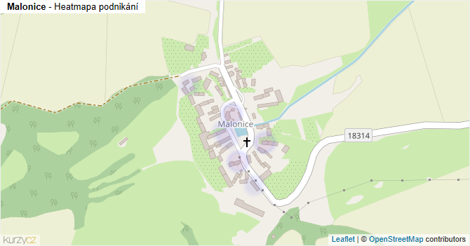 Malonice - mapa podnikání