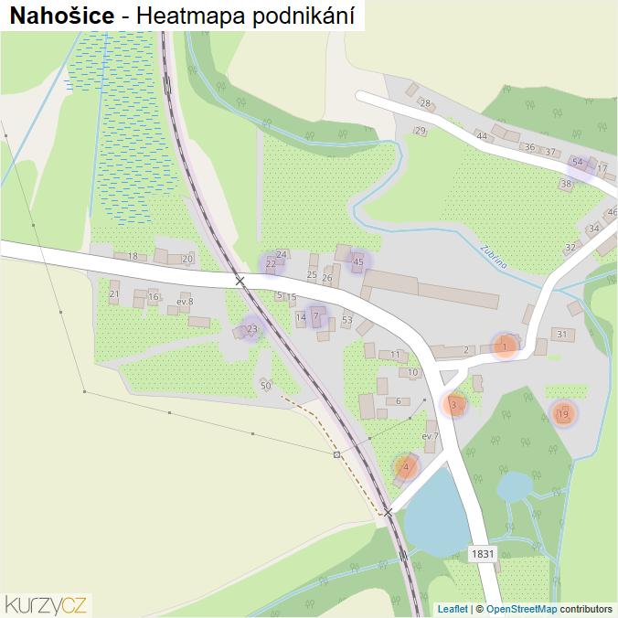 Mapa Nahošice - Firmy v části obce.