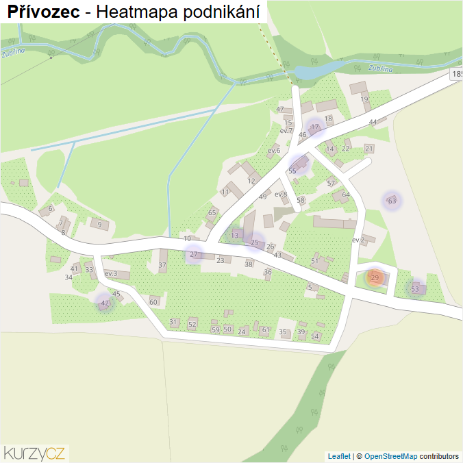Mapa Přívozec - Firmy v části obce.