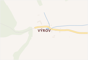 Výrov v obci Blížejov - mapa části obce