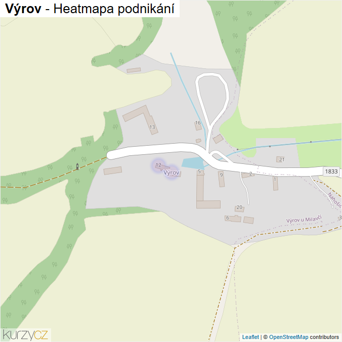 Mapa Výrov - Firmy v části obce.