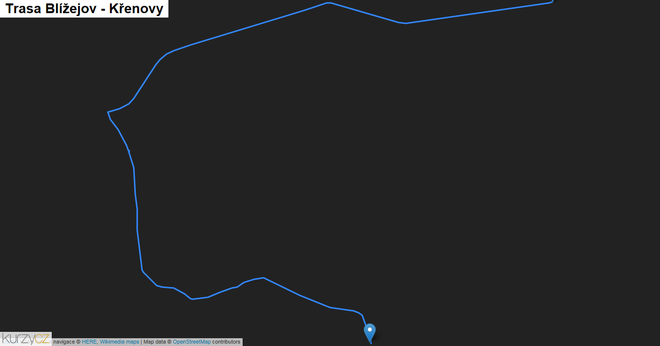 Blížejov-Křenovy, mapa trasy