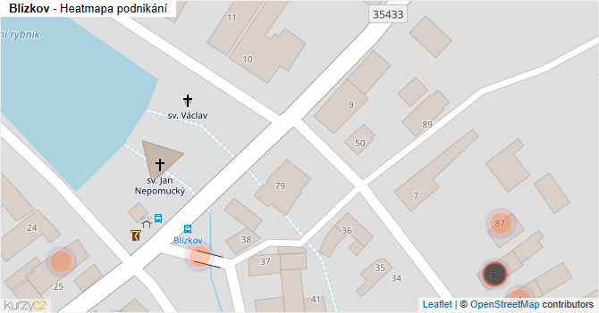 Blízkov - mapa podnikání