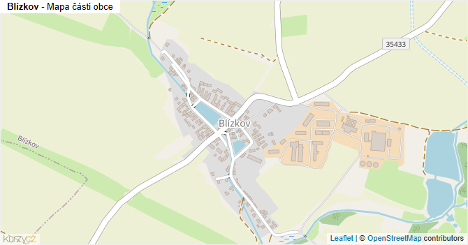 Blízkov - mapa části obce