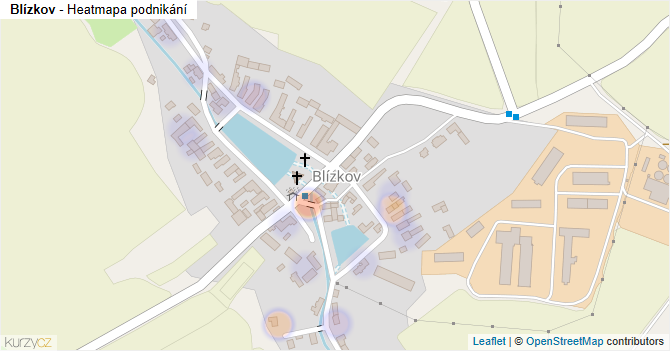 Blízkov - mapa podnikání