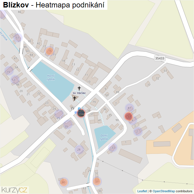 Mapa Blízkov - Firmy v části obce.