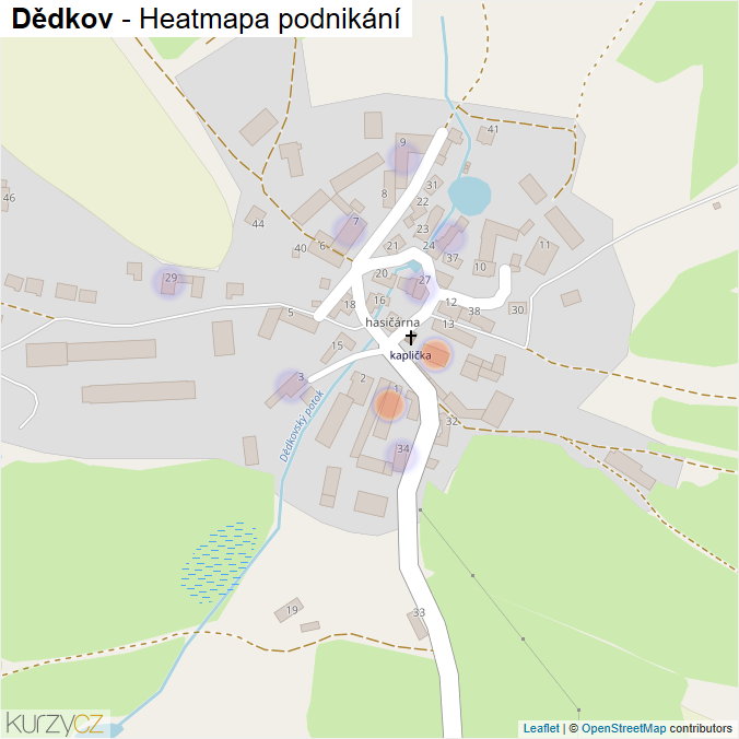 Mapa Dědkov - Firmy v části obce.