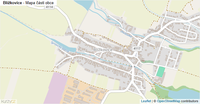 Blížkovice - mapa části obce