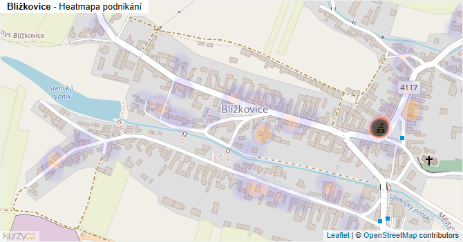 Blížkovice - mapa podnikání