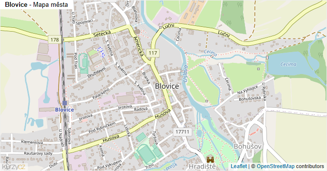 Blovice - mapa města