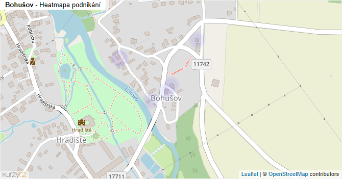 Bohušov - mapa podnikání