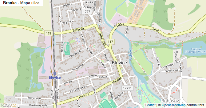 Branka - mapa ulice