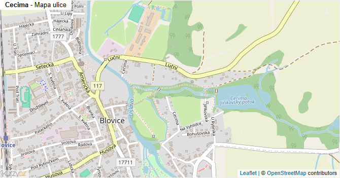 Cecima - mapa ulice