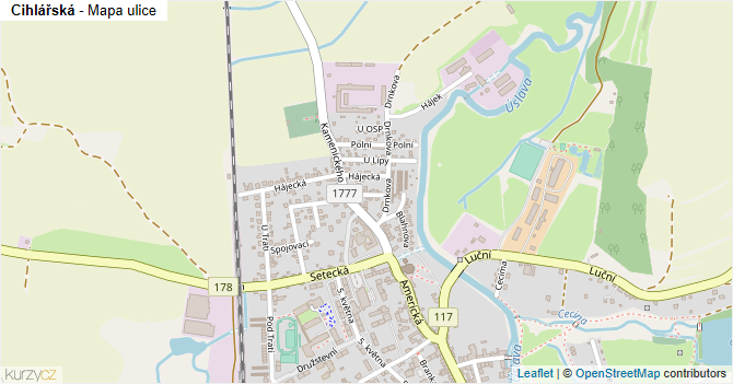 Cihlářská - mapa ulice