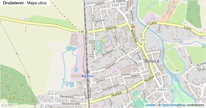 Družstevní - mapa ulice
